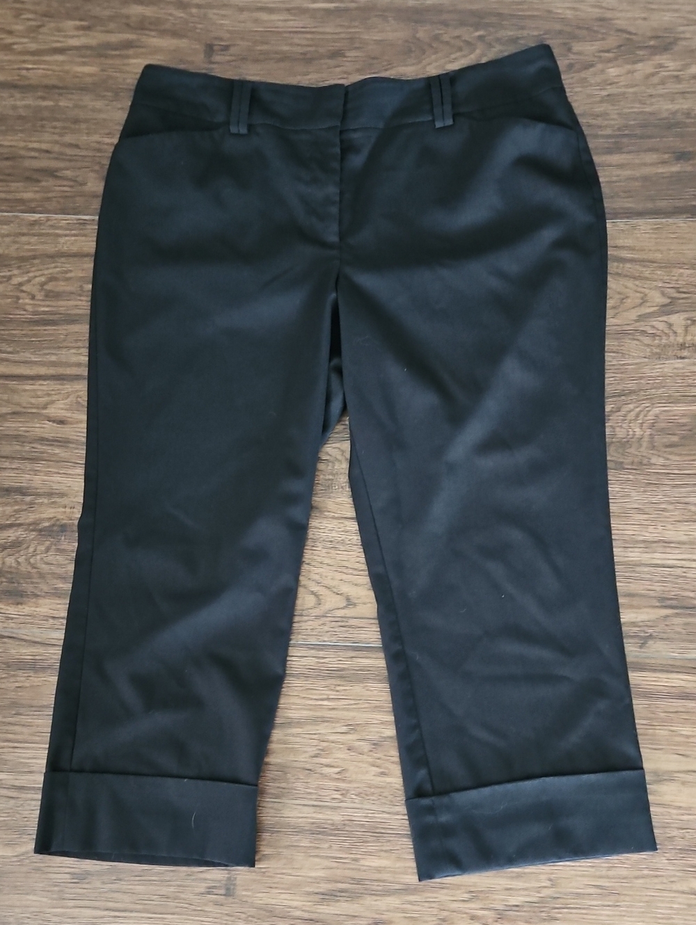 Ann Taylor LOFT Signature Black Cropped Dress Pants Capris Size 12